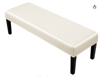 Off White/ Ivory Wipeable Indoor Bench Cover Stretch Spandex