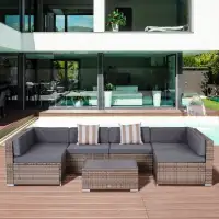 7-Piece Patio Furniture Sets Outdoor Wicker Conversation Sets