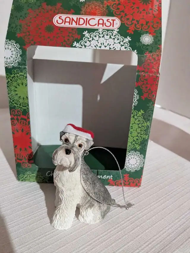Schnauzer dog Christmas tree ornament hand painted in Holiday, Event & Seasonal in Charlottetown - Image 3