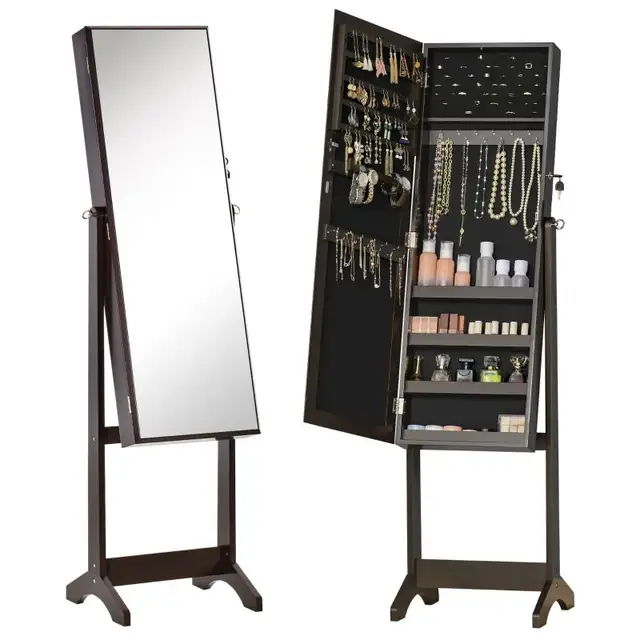 Mirror Jewelry Cabinet Armoire, Lockable Jewelry Organizer  in Home Décor & Accents in Markham / York Region - Image 2