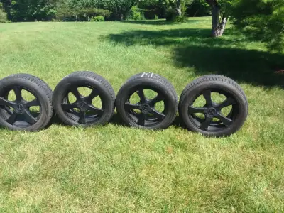 If this AD is HERE....ITEM STILL AVAIABLE in CAMPBELLFORD. Have four Chev Camaro wheels & NOKIAN M&S...