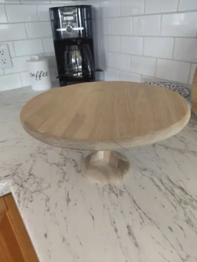 Beautiful wooden pedestal cake stand, View more