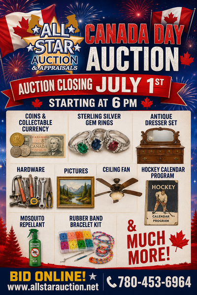 EDMONTON:  Timed Online Consignment Auction - July 1st @ 6 pm, View more