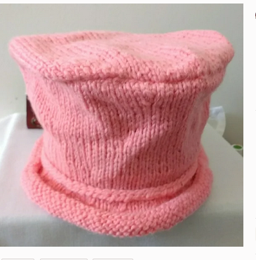 Coral Ladies Hand Knit Hat