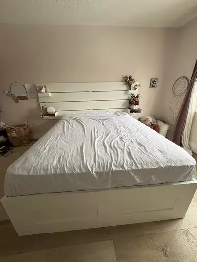 Ikea white bed frame, View more