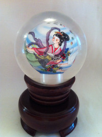 Chinese Reverse Hand Painted Glass Ball