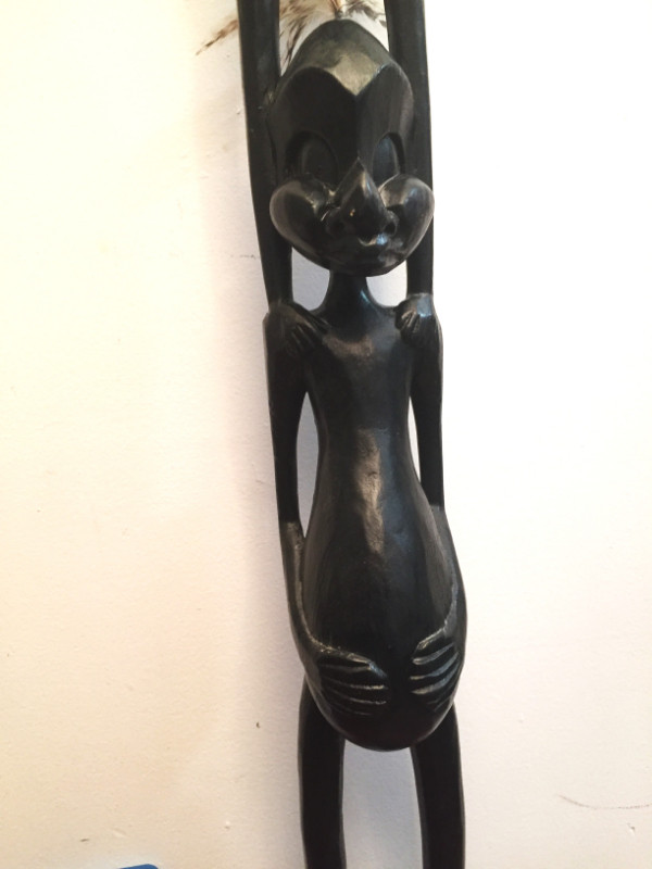 Large Antique Handmade African Wooden Figurine Statue 43 inch. dans Art et objets de collection  à Ville de Montréal - Image 4