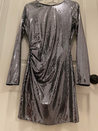 H&M silver sequin dress