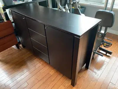 Modern Dark Wood Sideboard / Buffet Cabinet – Great Storage, View more
