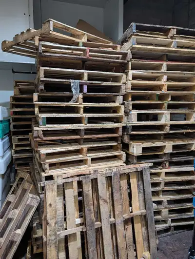 I'm offering free used wooden pallet skids, great for various projects or industrial needs. They sho...