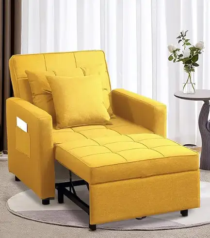 2 Yellow Chairs that Fold out Into Single Beds in Beds & Mattresses in Kingston - Image 3