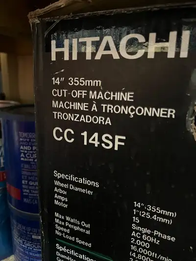 hitachi 14” chop saw with blades, View more