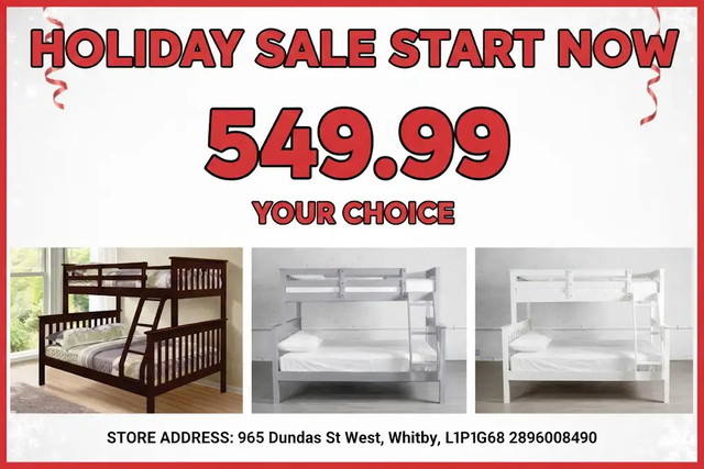 Winter sale Start now Solid Wood Bunk bed start from  $549.9 in Beds & Mattresses in Peterborough - Image 4