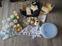 Medela freestyle and accessories, baby bottles, Avent sterilizer