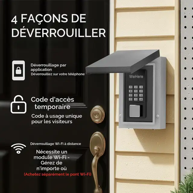 Boîte de verrouillage à clés extérieure, bluetooth ext/int NEUVE in Security Systems in City of Montréal - Image 5