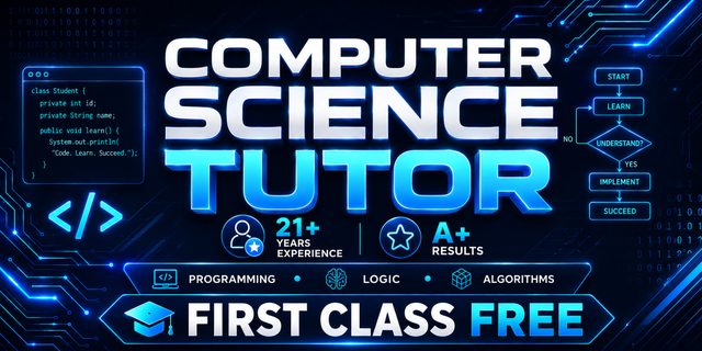 Computer Science Tutor $30/hr | Programming Made Clear