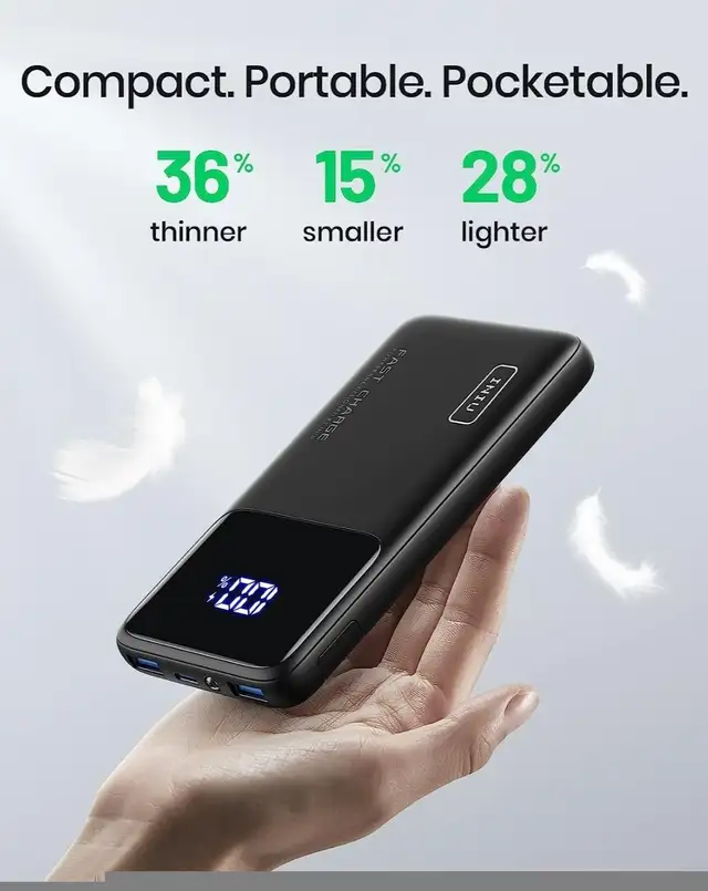 INIU Power Bank, 10500mAh Slimmest USB C Portable Charger, 22.5W in General Electronics in City of Toronto - Image 7