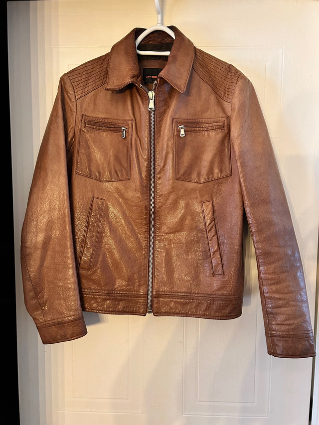 Veste en cuir Zara leather jacket dans Hommes  à Ville de Montréal