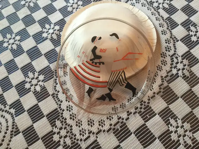 Vintage Hand-painted/Etched Trinket Dish62863260747651123