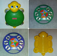 2 Vintage Kids TAMBOURINES Musical Instruments Turtle, Gymboree