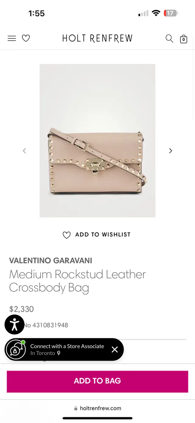 AUTHENTIC VALENTINO ROCKSTUD CROSSBODY BAG in Women's - Bags & Wallets in Mississauga / Peel Region - Image 9