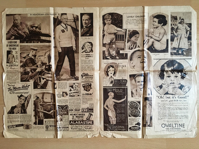 Feuille de journal les quintuplées Dionne avec gilet NHL (1936) dans Art et objets de collection  à Trois-Rivières - Image 3