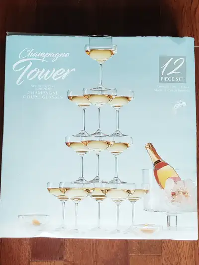 Wedding pyramid tower of champagne glasses set, View more