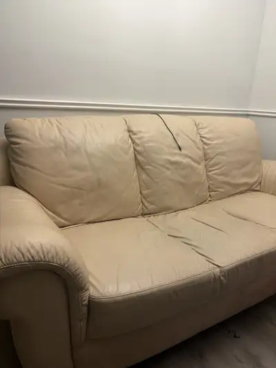 Free Beige Leather Couch, View more