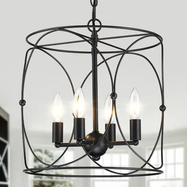 Untrammelife 4-Light Black Chandelier Pendant in Indoor Lighting & Fans in Mississauga / Peel Region - Image 2