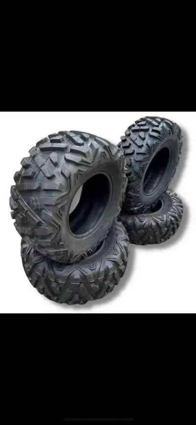26” ATV tires for 14” rim, I have a few sets available. $340 for full set! Mounting on rims also ava...