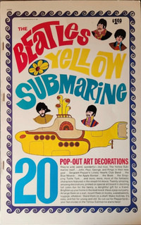 PRICE DROP - Beatles Yellow Sub 20 Pop-Out Art Decorations