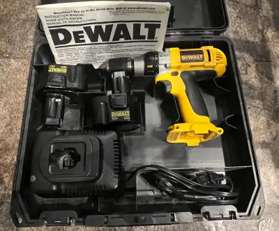 Dewalt DW980 12V Drill - 2 Batteries, Charger, Case and Manual, View more