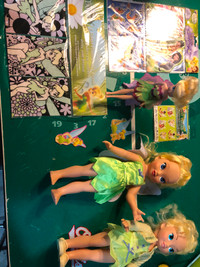 Tinker Bell Lot Dolls Suitcase Art Paint Play Tattoos Girls Toys