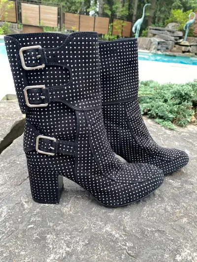 Black studded booties, View more