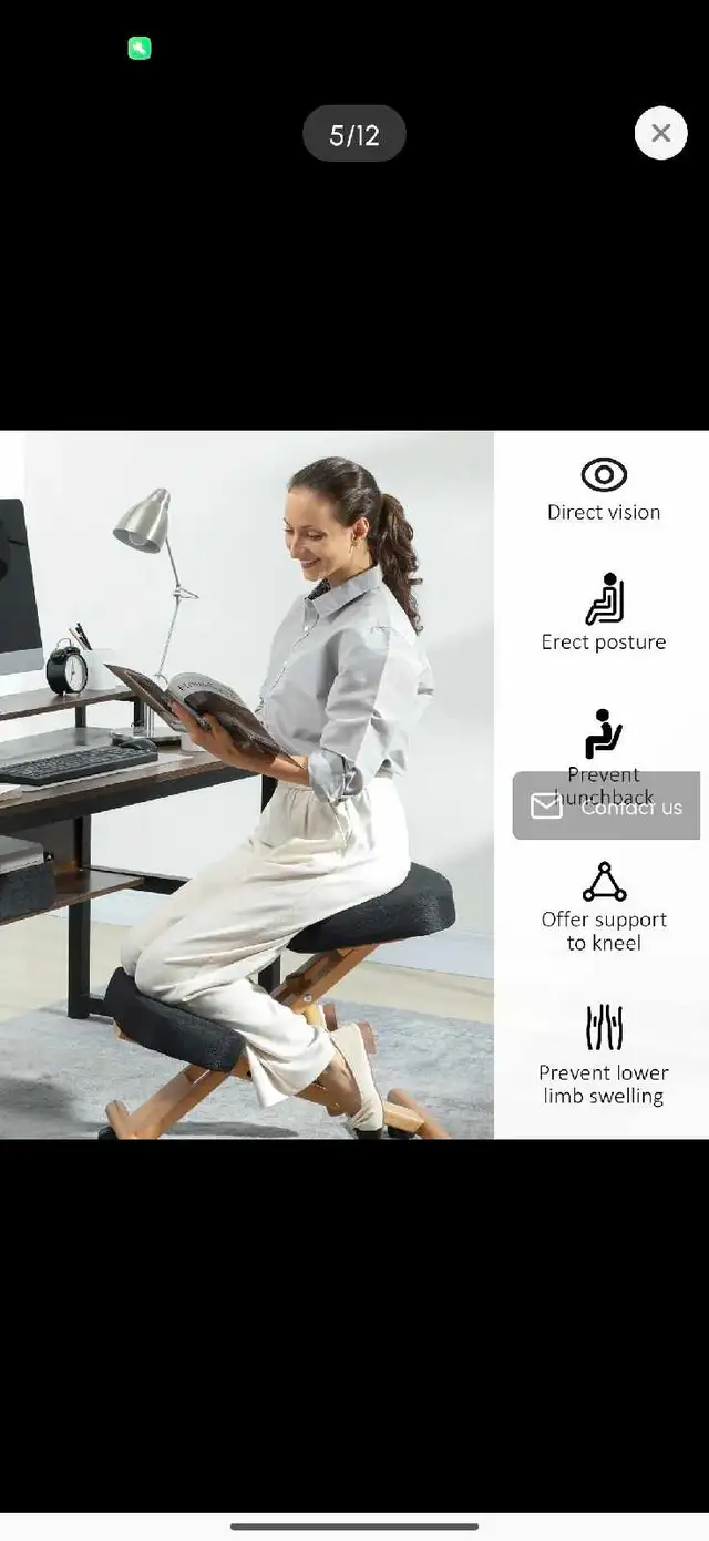 Ergonomic Kneeling Chair, Posture Chair with Rubberwood Frame in Chairs & Recliners in Markham / York Region - Image 8