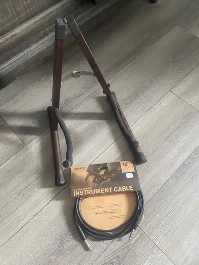 guitar stand and instrument cable, View more