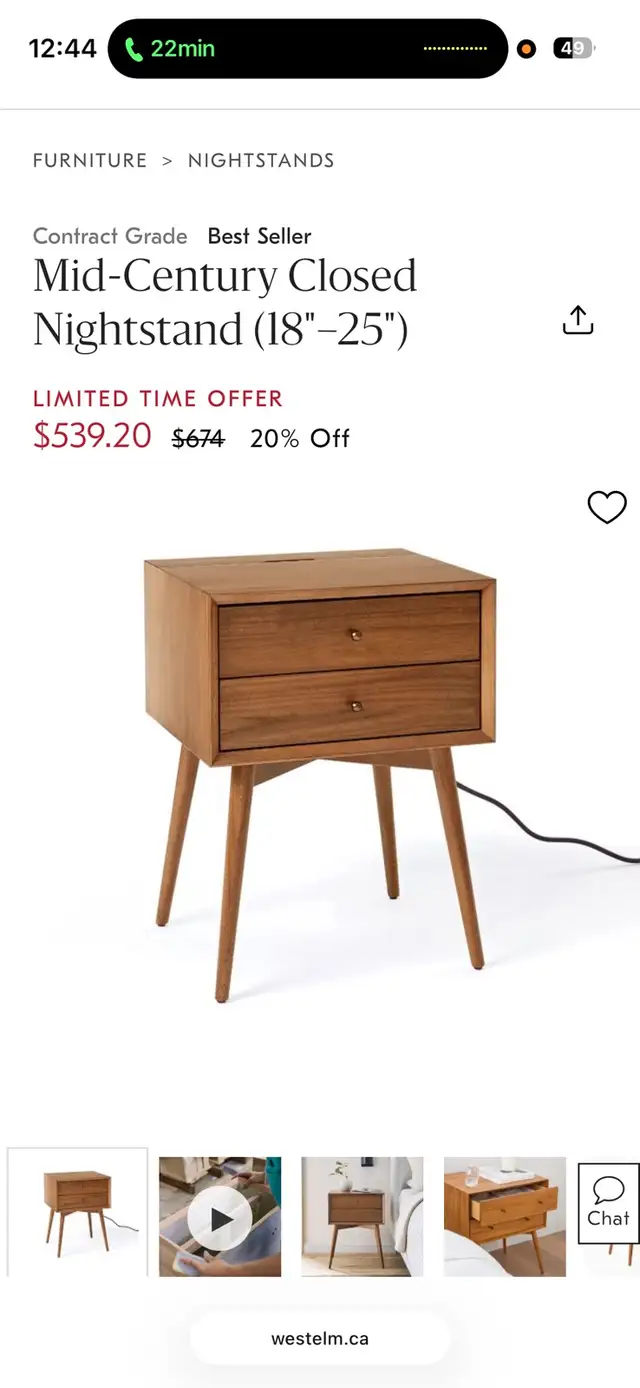 West Elm Charging Bedside Table63838168539905122