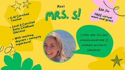 Hi there! My name is Mrs. S and I'm a certified K-12 teacher, providing childcare services in South...