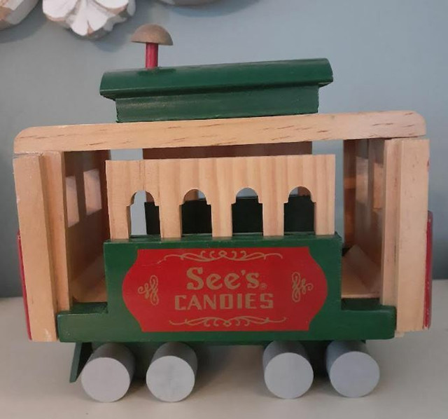 Vintage See's Candies collectible wooden trolley cable car in Arts & Collectibles in Markham / York Region