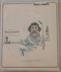 Poster Caricature 11 x 14 1974 Dave Schultz Philadelphia