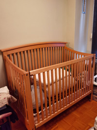 Stained Wood Colour Crib. $50