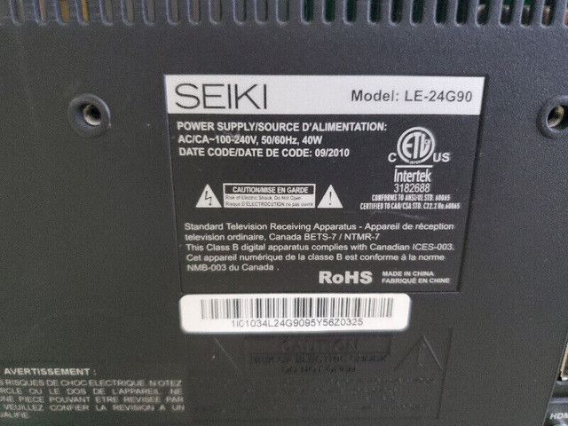 Seiki LE24G90 24" Class 1080p LED HDTV in Monitors in Markham / York Region - Image 2