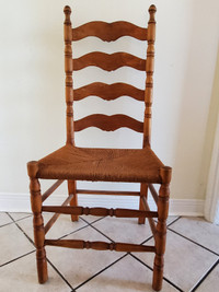 Vintage French country ladderback dining chairs