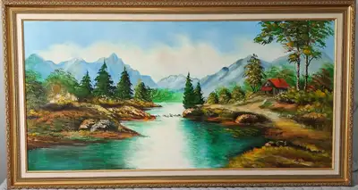 Grande Peinture à l'huile sur toile originale du célèbre Artiste peintre Québécois Guy Béland - Pein...