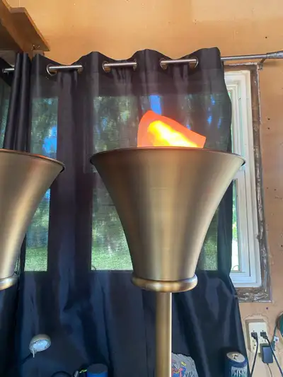 2  Flame electric Floor lamps with Cloth flames, View more