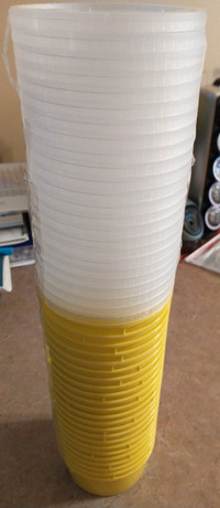 24x ensembles contenants/couvercles en plastique 237 ml neufs (