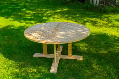 This is a large 5 foot Diameter Table made by hand. We used white cedar that we hand picked from a l...