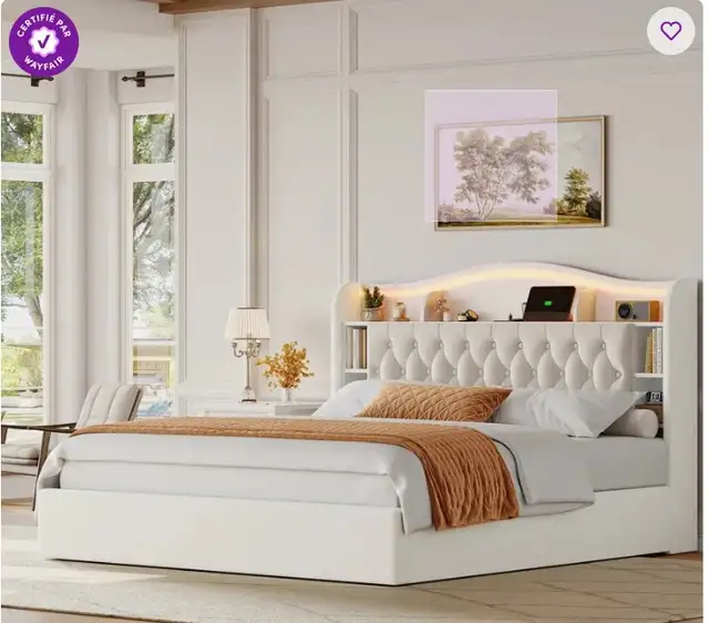 Lit King sans matelas neuf dans la boite. in Beds & Mattresses in Longueuil / South Shore - Image 3