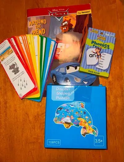 Pixar cars around the bend colouring book, phonics & joke cards, View more