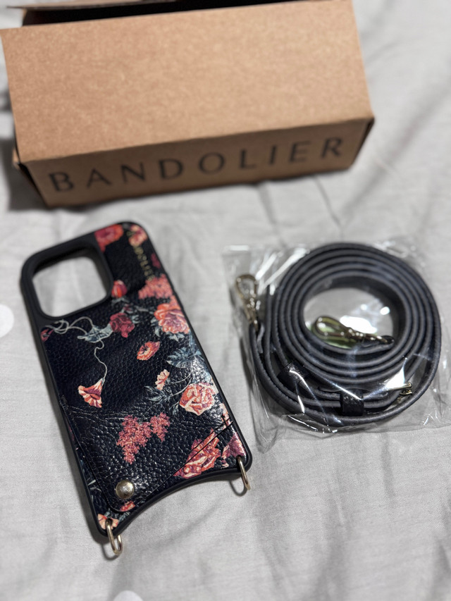 BANDOLIER iPhone 14 Pro Bobby Floral Case + NWT Crossbody Strap in Cell Phone Accessories in Mississauga / Peel Region